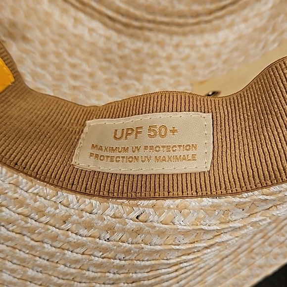 ?ERIC JAVITS? Sunshade Squishee Packable Straw Fedora Hat ~ OS Cream NWOT